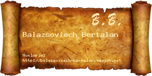 Balazsoviech Bertalan névjegykártya